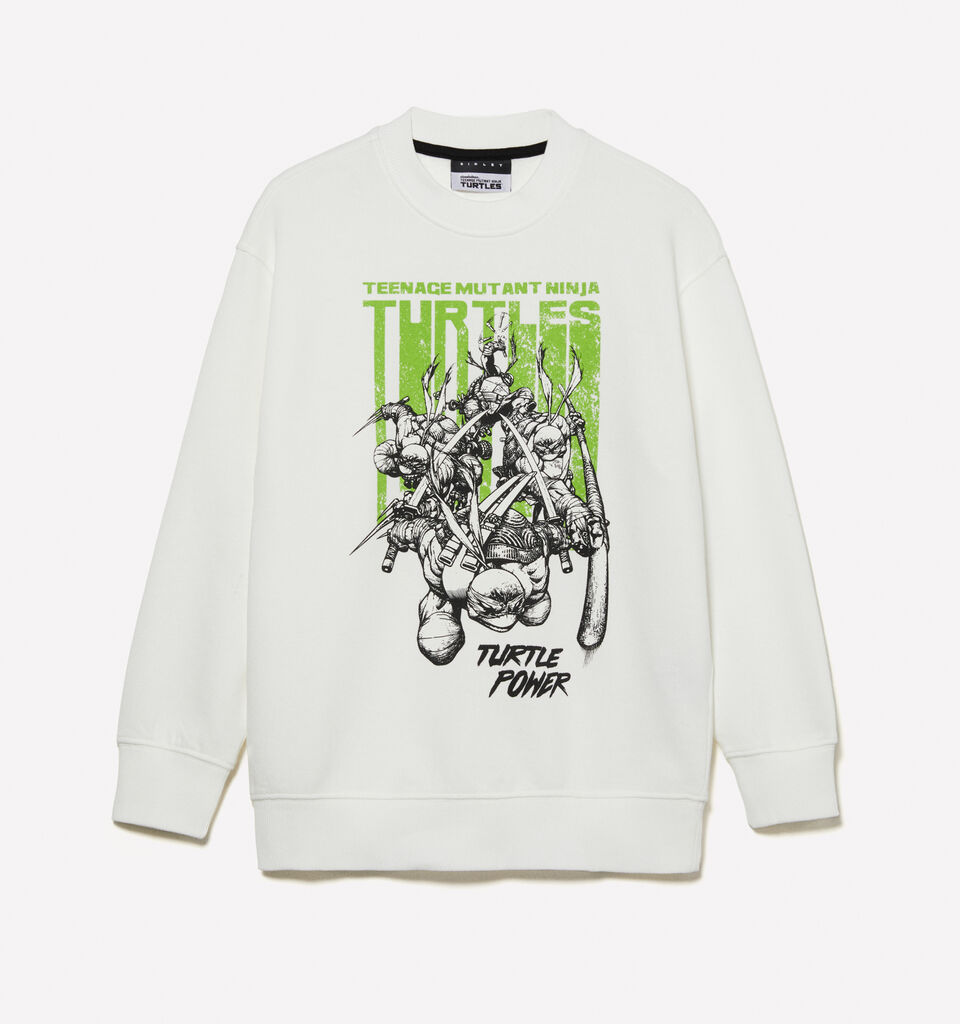 White sweatshirt with Teenage Mutant Ninja Turtles print - boys' knitwear - White | Sisley Young image number 1
